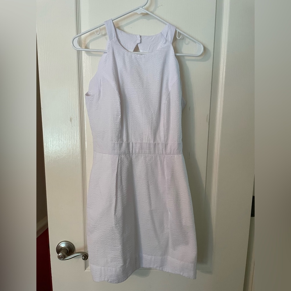 White Seersucker Dress